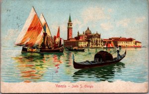 Italy Venezia Isola San Giorgio Venice Vintage Postcard 03.19