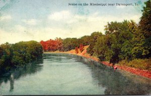 Iowa Davenport Scene On The Mississippi River