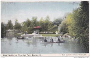 PEORIA, Illinois, 1900-1910s; Boat Landing At Glen Oak Park