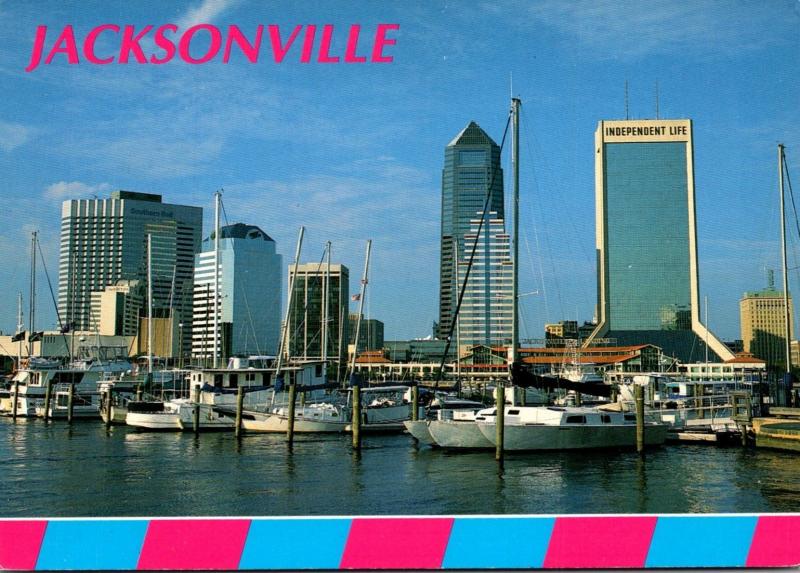 Florida Jacksonville Downtown Skyline On St John's River