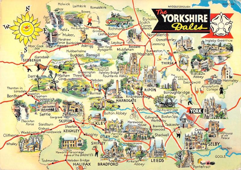 uk34774 yorkshire dales  uk carte geographique map