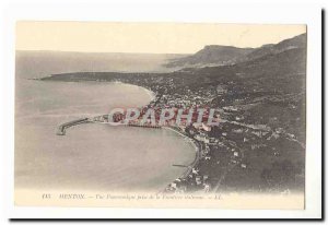 Menton Old Postcard Panoramic View from the Italian border