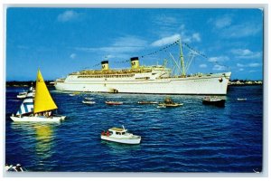 c1960 Boat Day Honolulu Passenger Ships SS Matsonia Hawaii HI Vintage Postcard