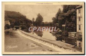 Old Postcard Pont-D'ouilly L Orne and Dam