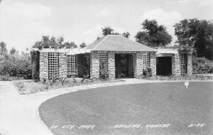 J74/ Abilene Kansas RPPC Postcard c40-50s City Park Gazebo 231