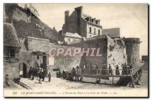 Old Postcard Mont Saint Michel L'Entree Mount has arrived Train