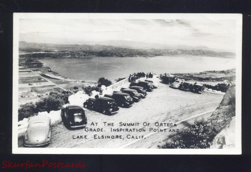 RPPC LAKE ELSINORE CALIFORNIA 1930's CARS ORTEGA GRADE REAL 