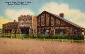 Wisconsin Spring Valley Crystal Cave Gift Shop and Cafe 1960 Curteich