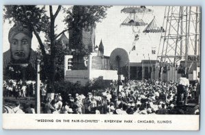 Chicago Illinois IL Postcard Wedding Pair Chutes Exterior Building c1910 Vintage