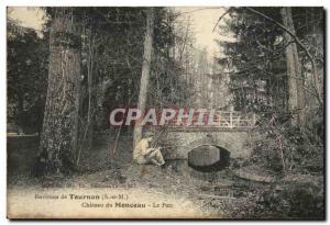 Surroundings of Tournan Old Postcard Monceau Chateau Le Park (young fisherman)