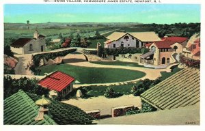Vintage Postcard 1920s Swiss Village Commodore James Estate Newport Rhode Island
