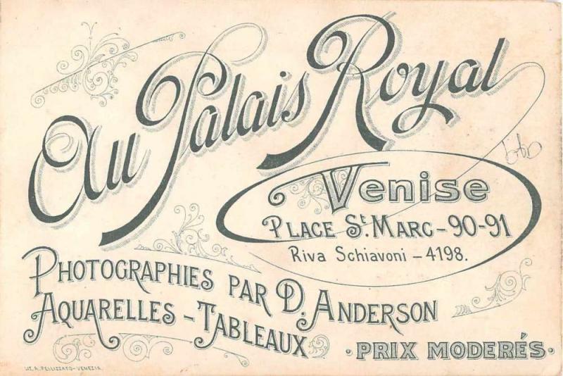 Au Palais du Royal Venise Advertising Antique Non-Postcard Back J54548