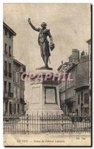 Old Postcard Le Puy statue of General Lafayette