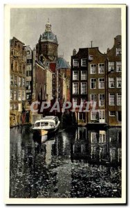 Old Postcard Netherlands Amsterdam OZ Kolk put St. Nicolaaskerk