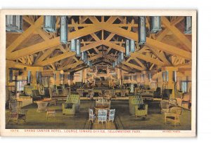 Yellowstone National Park Postcard 1915-30 Grand Canyon Hotel Lounge Interior