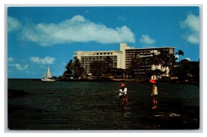 Naniloa Surf Hotel Hilo Bay Hawaii HI UNP Chrome Postcard S7