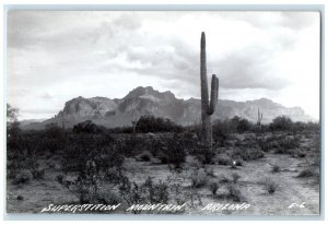 c1940's Superior Mountain Arizona AZ, Cactus RPPC Photo Unposted Postcard