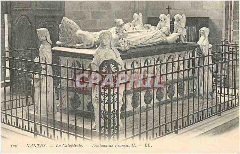 Old Postcard Nantes Cathedral Tomb of Francis II LL