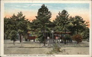 Rehoboth Beach Delaware DE Railroad Coach Vintage Postcard