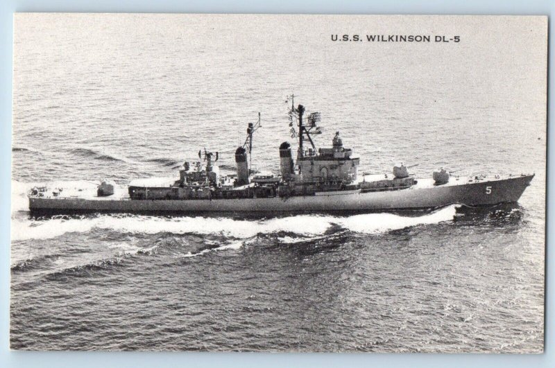 Newport Rhode Island RI Postcard USS Wilkinson DL-5 On Narragansett Bay Vintage