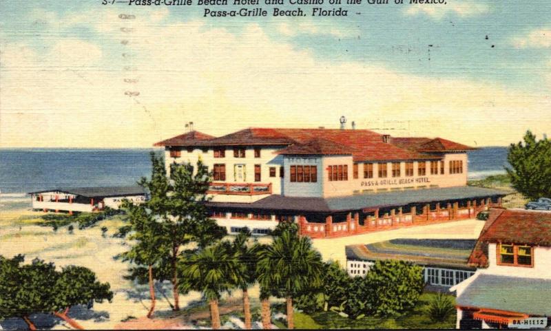 Florida Pass-A-Grille Beach Hotel and Casino On Gulf Of Mexico 1949 Curteich