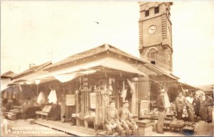 RPPC Real Photo Postcard Mexico Tamaulipas Matamoros Mercado Juarez 1946 S115