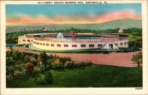 Martinsville Virginia Liberty Heights Swimming Pool Vintage Postcard