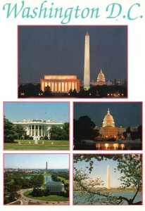 ​Vintage Postcard Multi View Five Famous Landmark Places Washington D.C.