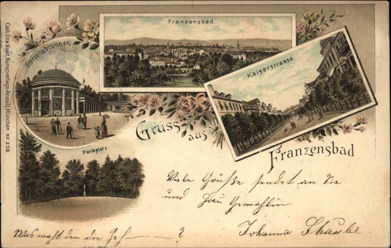 Gruss Aus Franzensbad Franti?kovy L�zn? Czech Republic c1900 Postcard