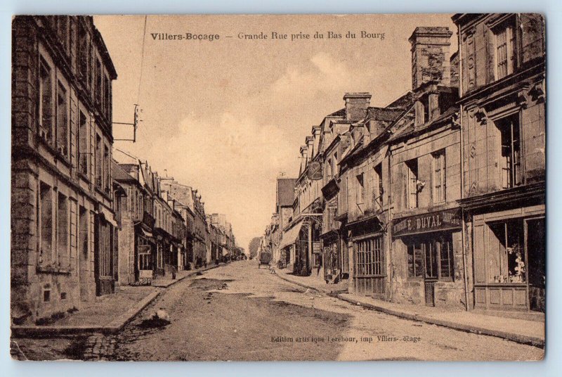 Villers-Bocage France Postcard Grande Rue Taken From Bas Du Bourg 1943