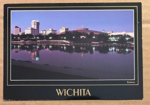 POSTCARD UNUSED - SKYLINE AT DUSK, WICHITA, KANSAS