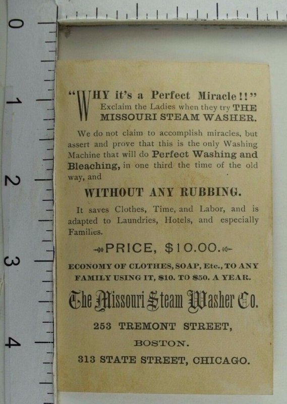 1870's80's The Missouri Steam Washer Co Adorable Russian Child Dancing P56 Ephemera Chromo