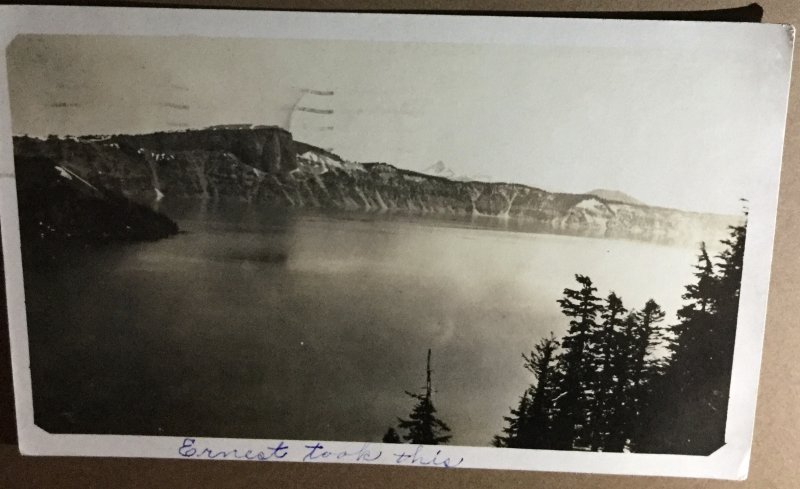 Real Photograph Postcard Of Crater Lake Oregon 1921, Vintage Scenic Postcard