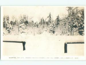 1950's rppc WINTER SCENE Lac-Du-Cerf - Near Mont-Laurier Quebec QC W0966