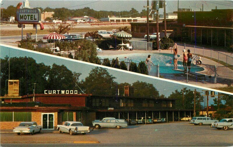 Autos Curtwood Hotel Court Restaurant Gainesville Texas Postcard Wahl's 10724