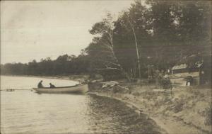 Birch Lake Camp Mailed to Little Falls MN - WI or MINN? Real Photo Postcard