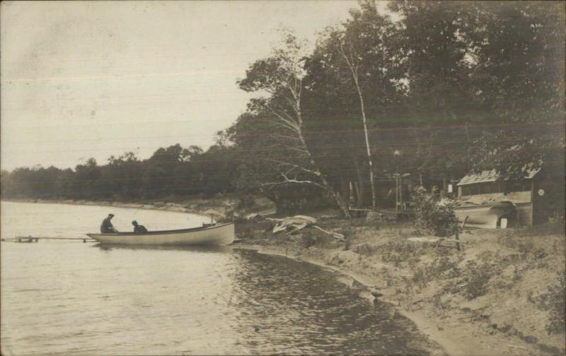 Birch Lake Camp Mailed to Little Falls MN - WI or MINN? Real Photo Postcard