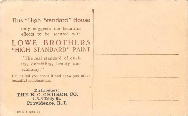 11197   Lowe Bros. High Standard Paint Sold by E.C.Church Co. Providence RI