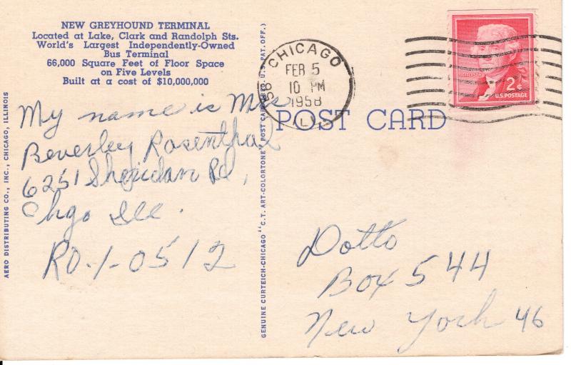 US    PC1684 GREYHOUND BUS TERMINAL, CHICAGO, IL