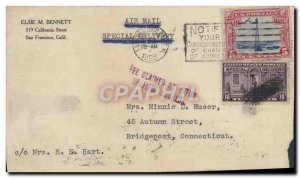 Letter USA Connecticut Bridgeport Flight to San Francisco in 1928