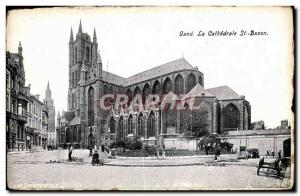 Old Postcard Ghent La Cathedrale St Bauon