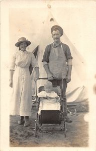 G76/ Canada RPPC Postcard c1910 Family Tepee Native? Baby Worker