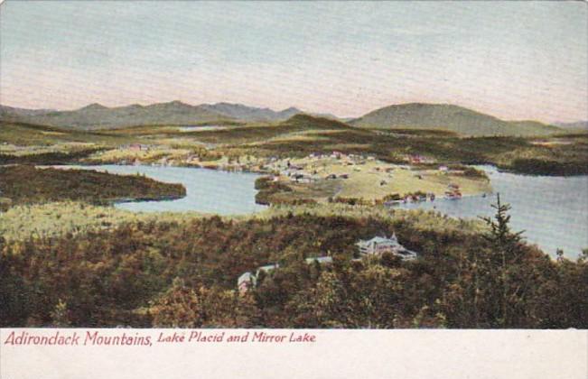 New York Adirondack Mountains Lake Placid and Mirror Lake 1948