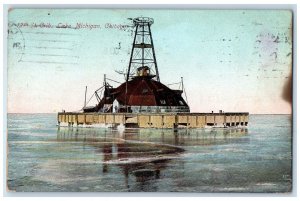 Chicago Illinois IL Postcard 12 St. Crib Lake Michigan Lighthouse 1909 Antique