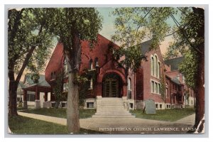 Postcard Presbyterian Church Lawrence Kansas