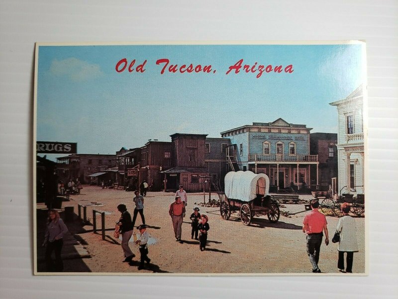 Vintage Postcard Old Tucson Arizona famous movie set covered wagon unposted  308