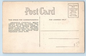 Cedar Rapids Iowa IA Postcard American Cereal Mills Building c1910's Antique