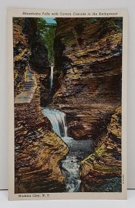 Watkins Glen N.Y. Minnehaha Falls, Cavern Cascade Postcard B2