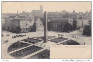 Munchen. Blick vom Karolinenplatz, Germany , 1890s