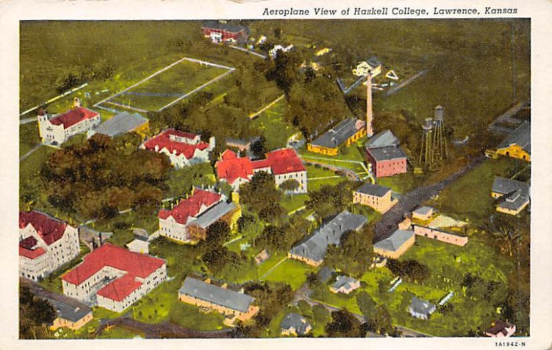 Airplane view of Haskell College Lawrence, Kansas, USA College Unused 